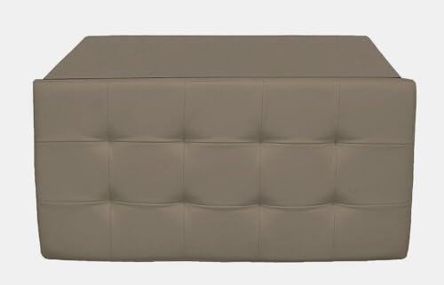 Vanity Pouf Contenitore Trapuntato 76x38 Beige Ecopelle