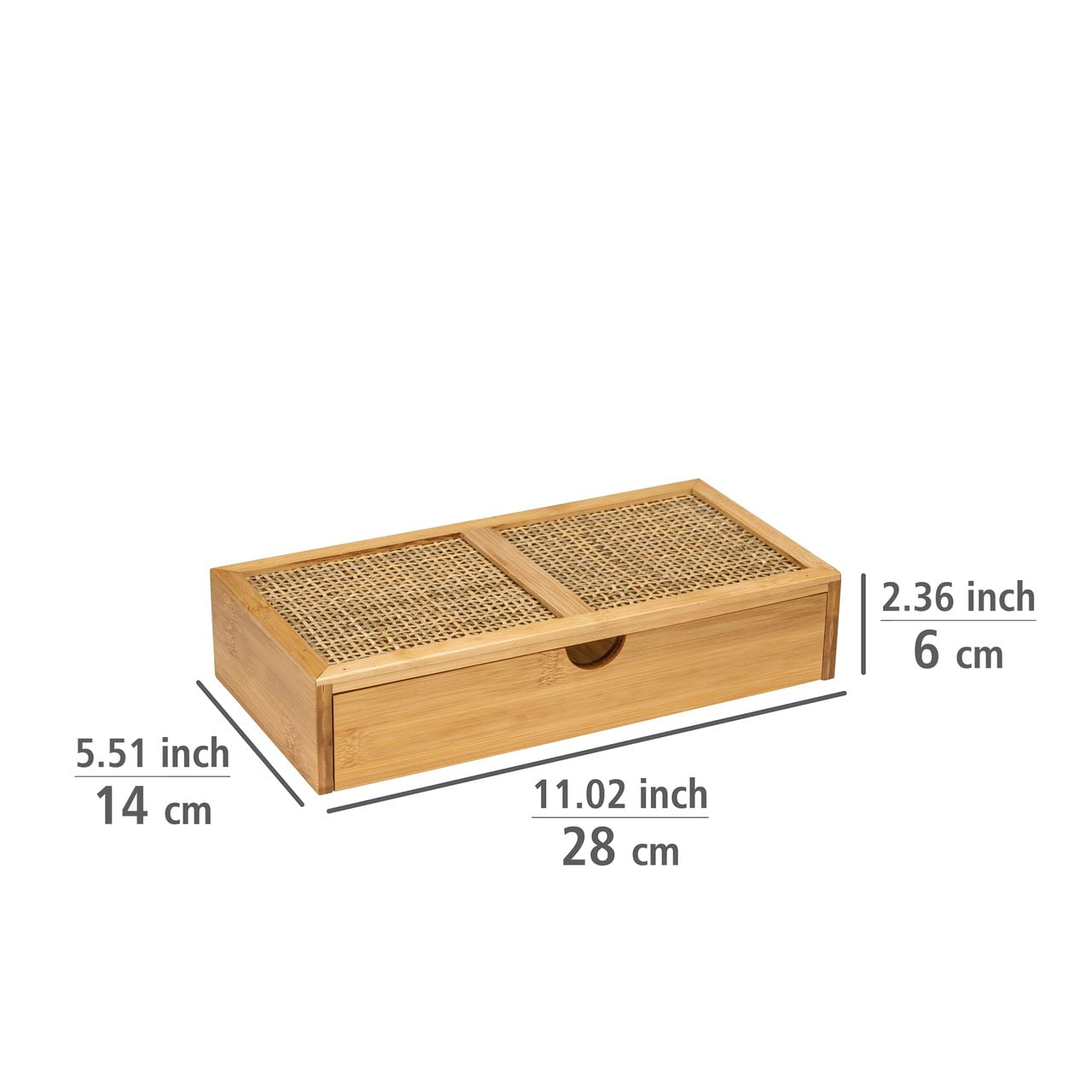 Wenko Allegre box bagno bambù rattan 28 cm