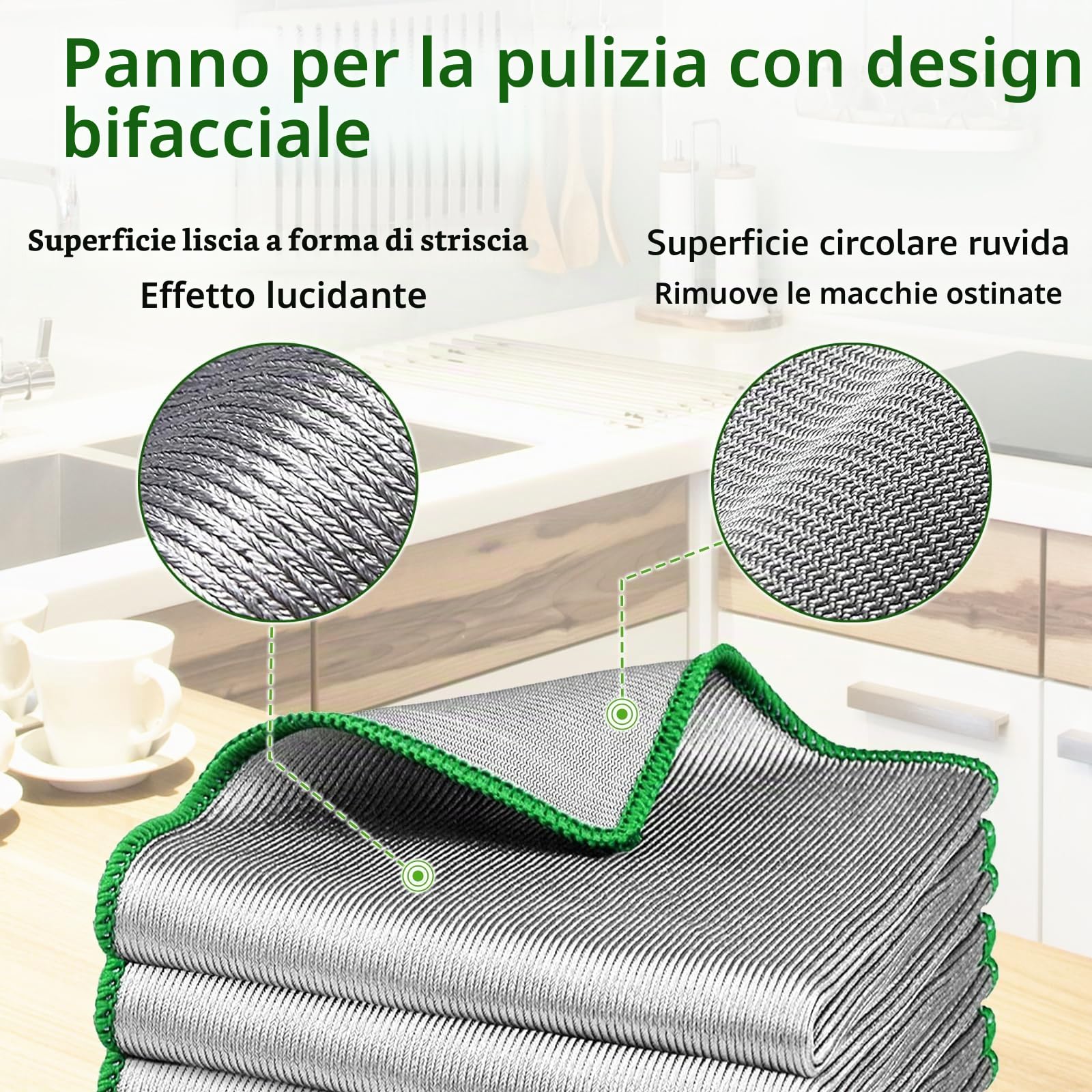 Quelcc Magici Panni Microfibra 30x30 cm 6 Pezzi Anti Aloni