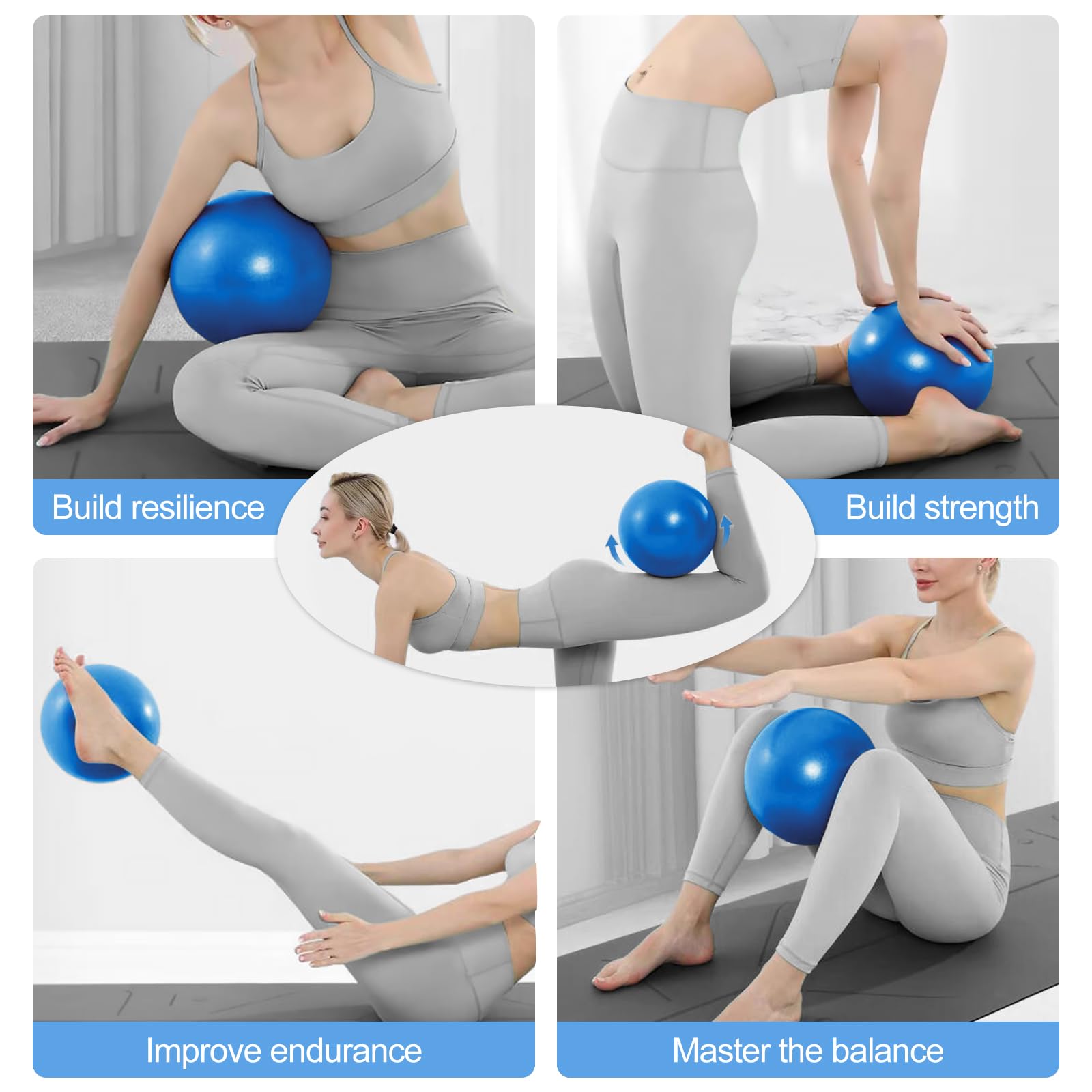 Quelcc palla pilates antiscoppio blu 25 cm