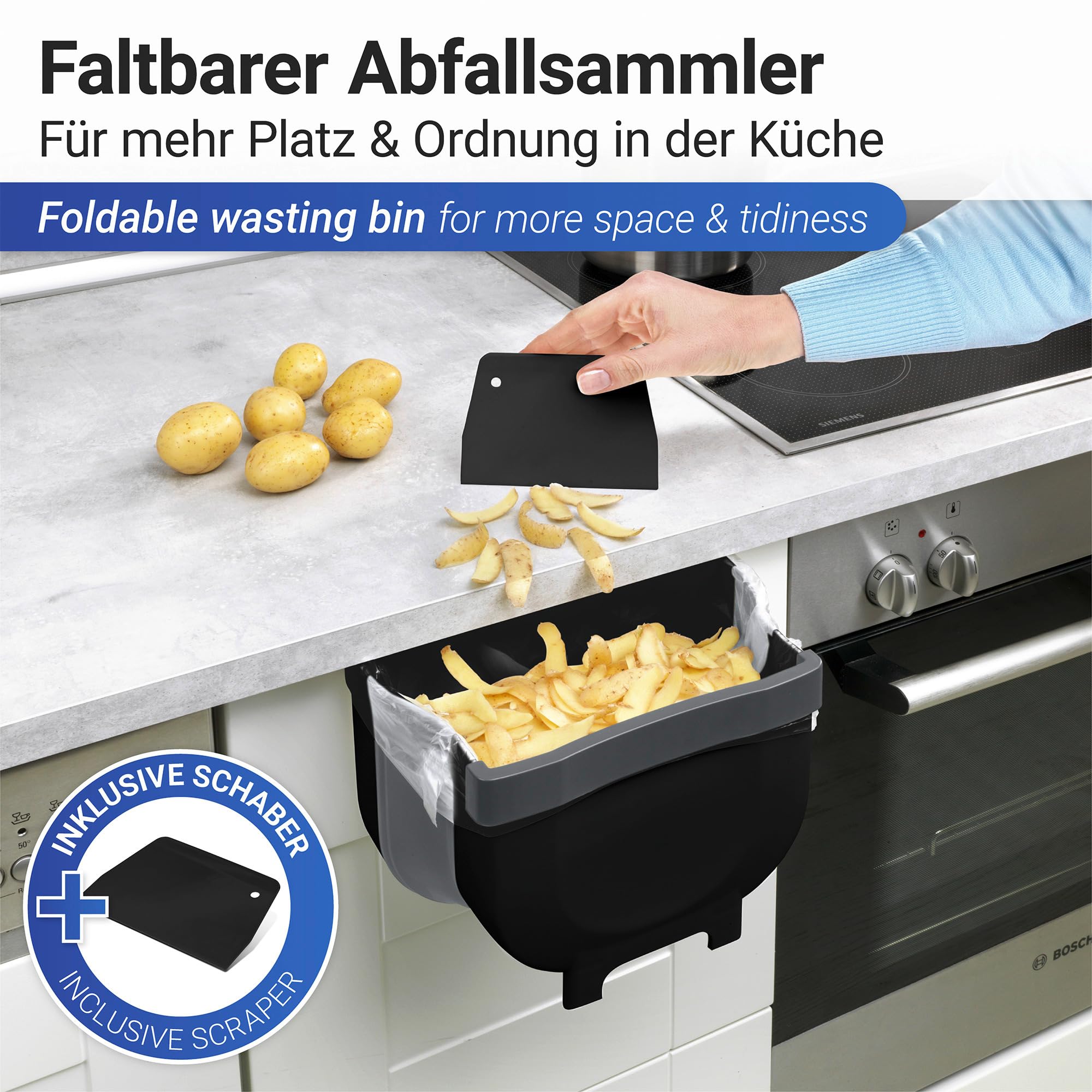 Wenko Fago pattumiera sportello 5 litri nero