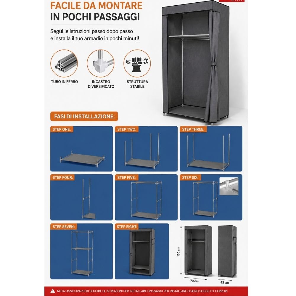 Cecaro Group Armadio Tessuto TNT 70x45x150 magenta