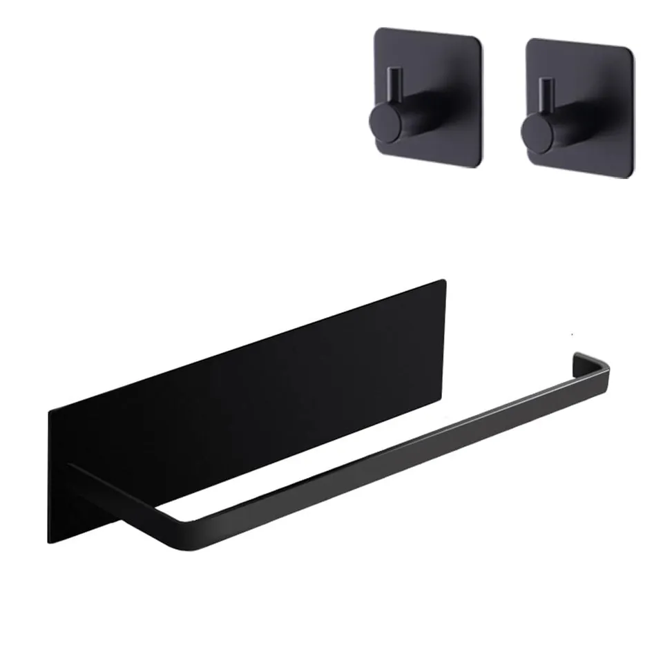 Lxoraziy portarotolo cucina adesivo nero +2 ganci