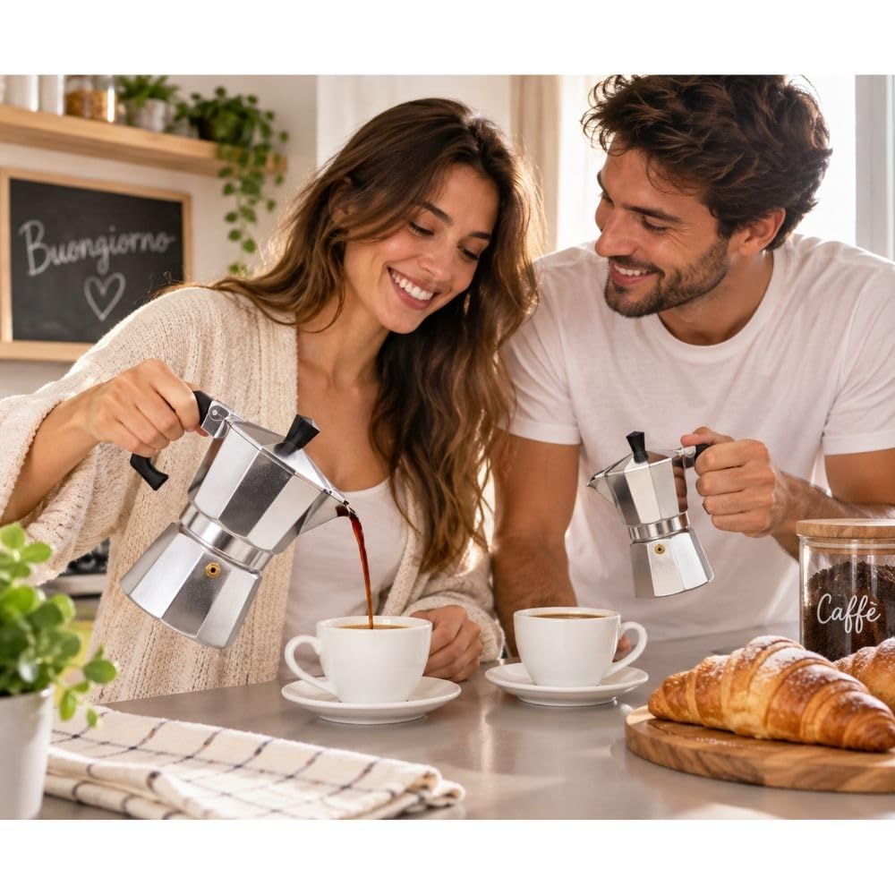 Cecaro Group Moka Alluminio Gas 2-3 Tazze Antigoccia