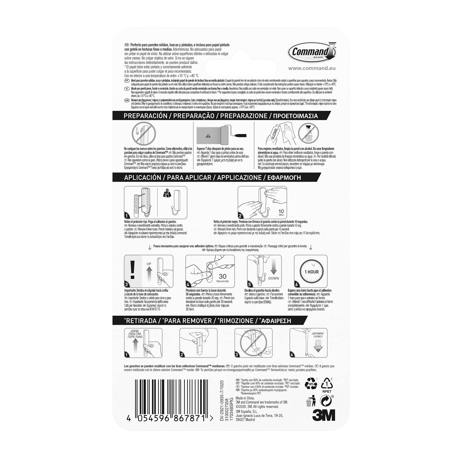 Command 17034B gancio adesivo nero 1,3 kg medium