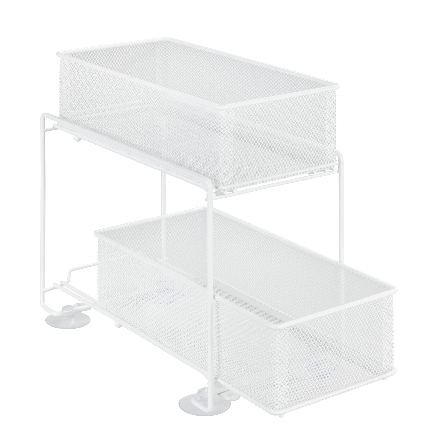 Wenko Gioma scaffale divisorio bianco 2 cestelli metallo