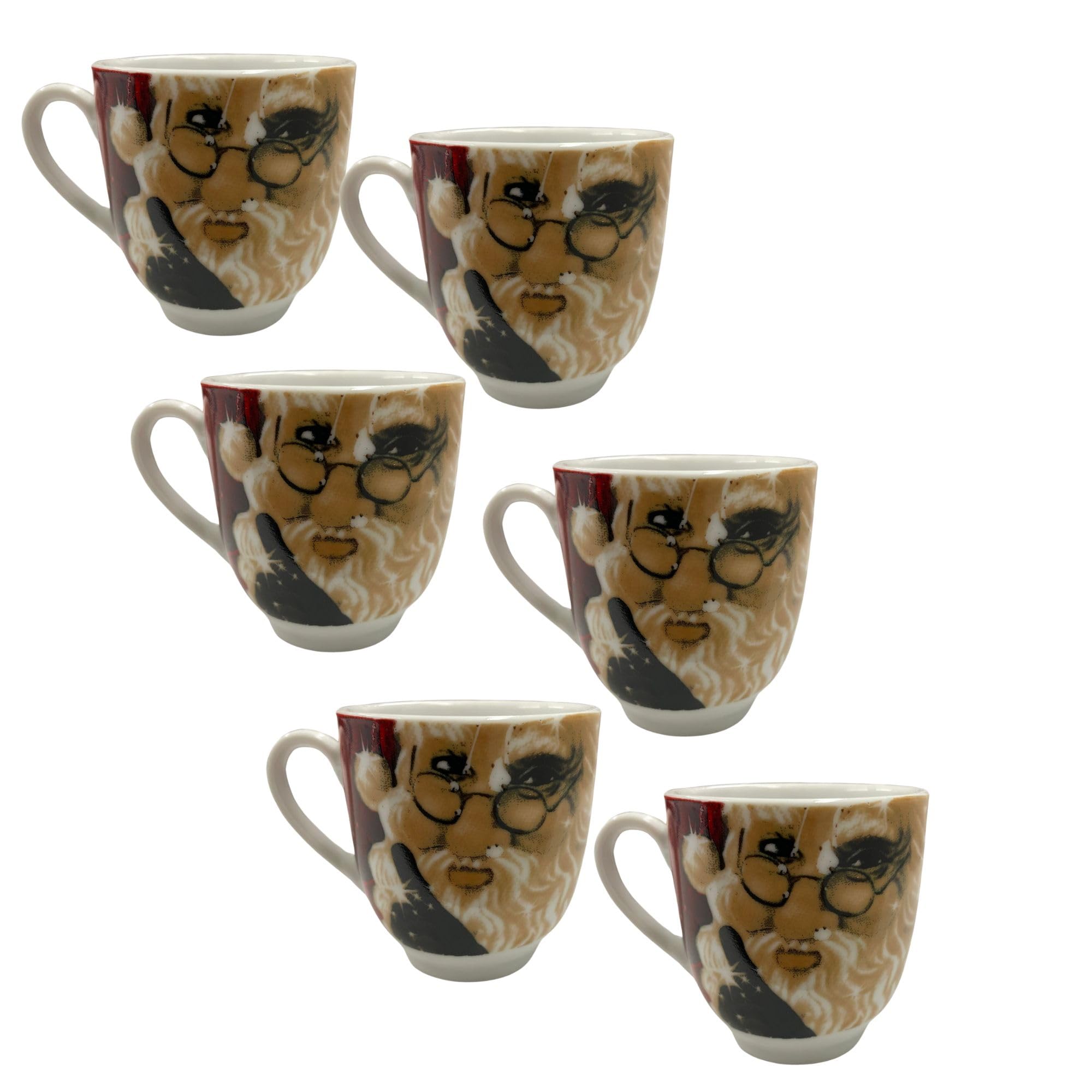 Cecaro Group Set 6 Tazzine Natalizie Ceramica Babbo Natale