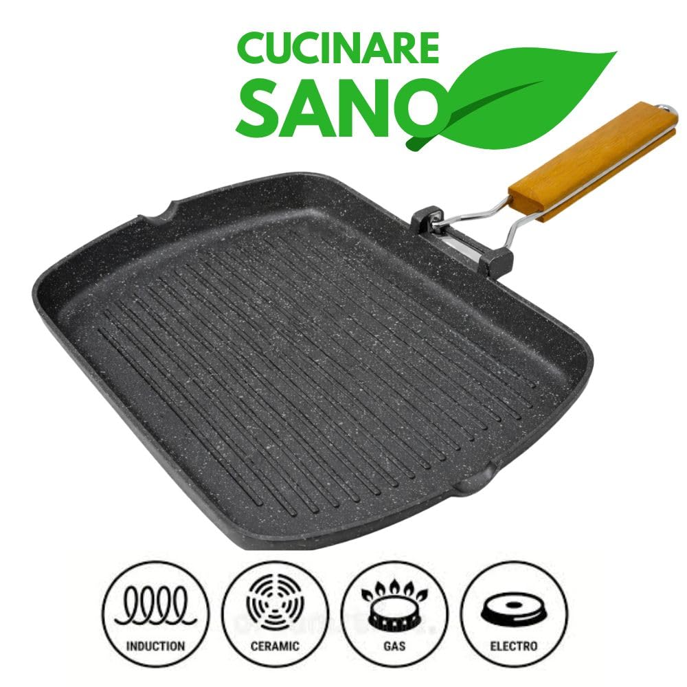 Cecaro Group Bistecchiera 36x26 cm grill antiaderente pietra