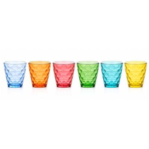 Cecaro Group Set 6 Bicchieri 250 ml Vetro Colorato Bolle