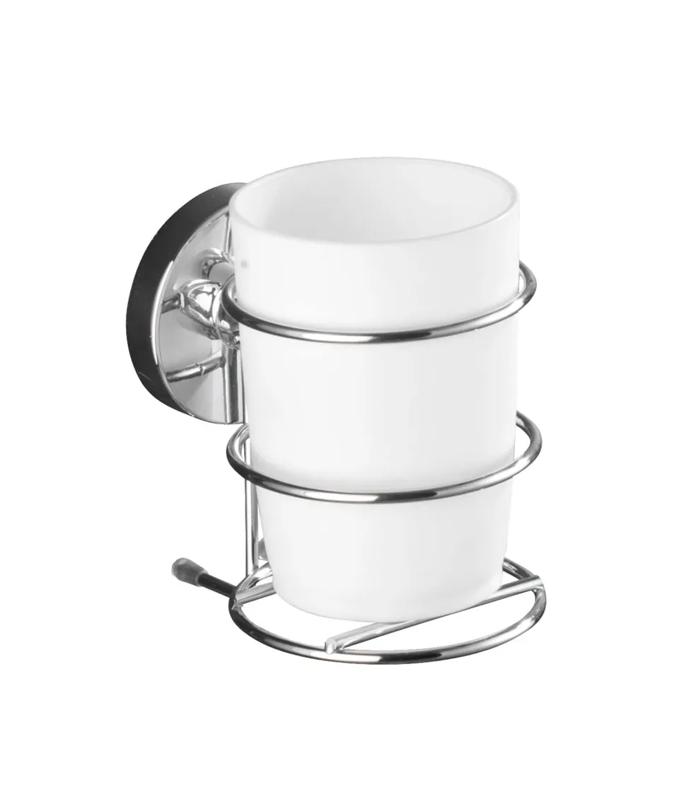 Wenko Vacuum-Loc Milazzo bicchiere portaspazzolini cromo