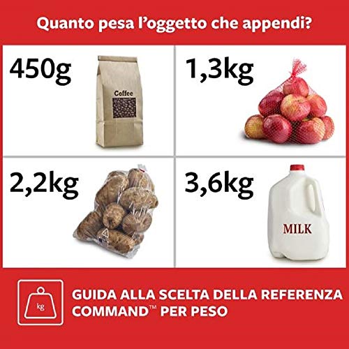 Command 16964 Gancio Ovale Adesivo M Bianco Impermeabile 2 Pezzi