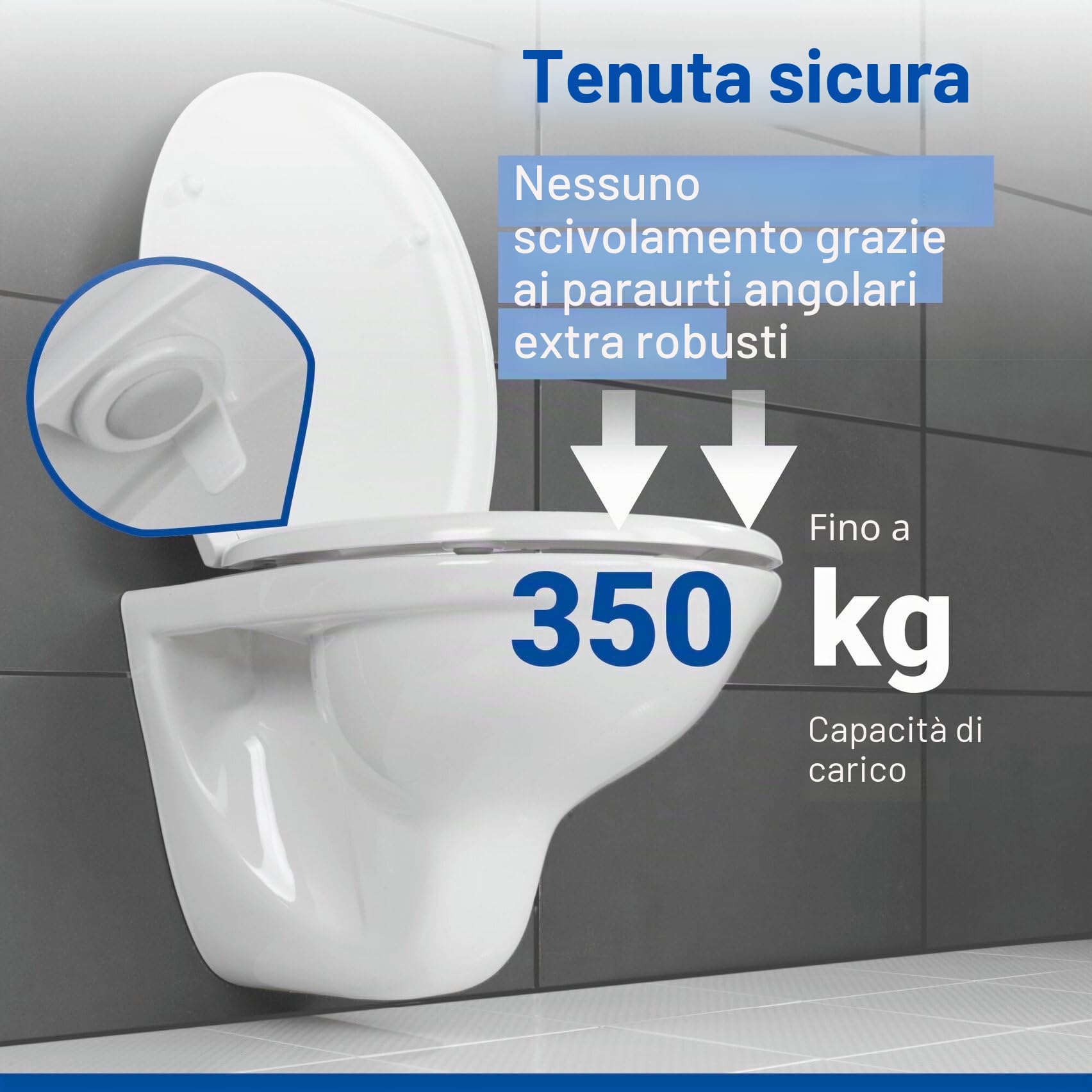 Wenko Rieti sedile WC bianco chiusura ammortizzata