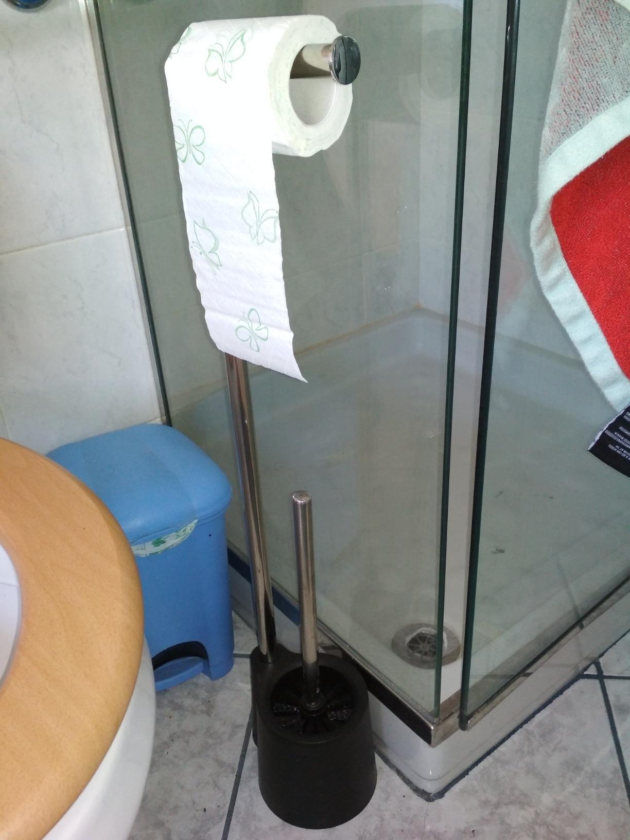 Wenko Avola piantana WC portarotolo e scopino bianco
