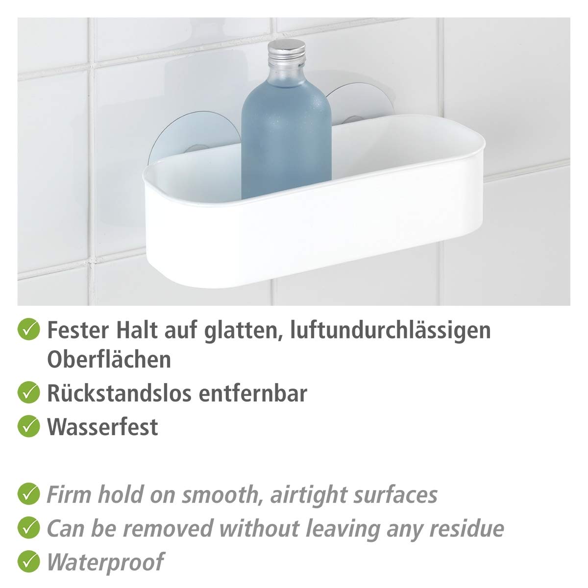 Wenko Static-Loc Osimo Cesto Bagno 27x9,5x12 cm Bianco
