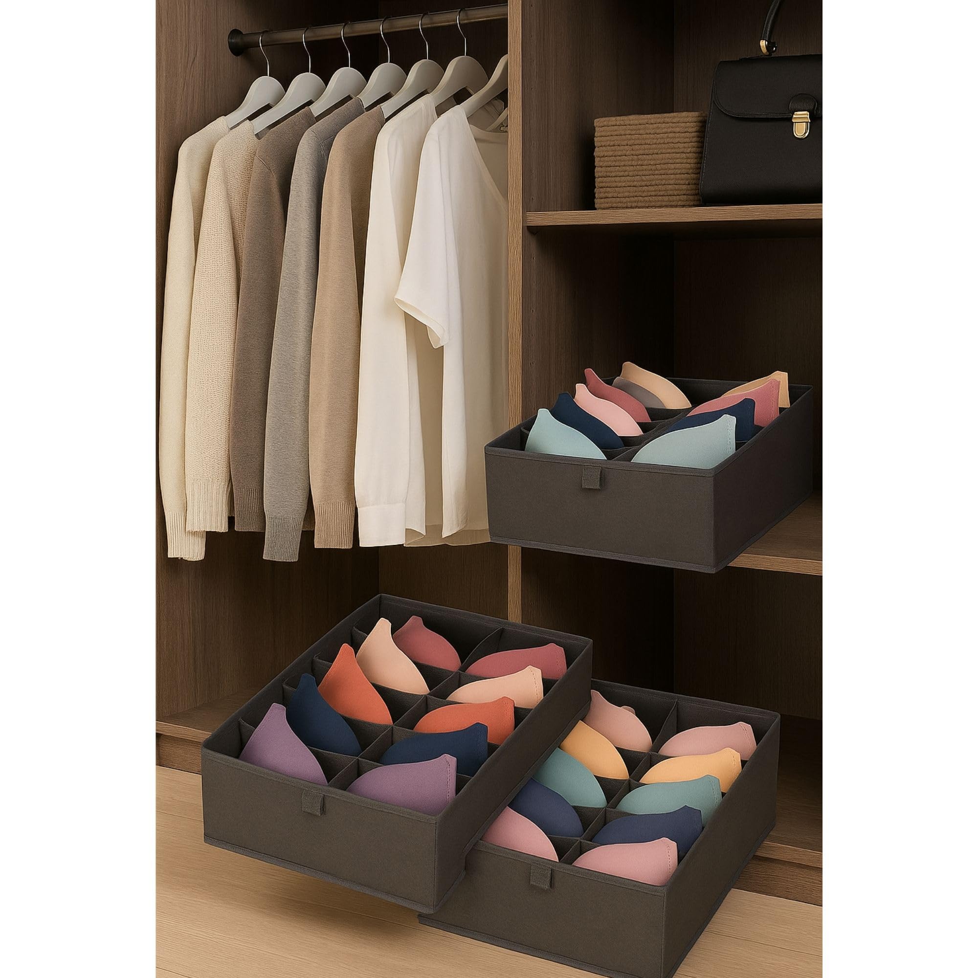 Cecaro Group Set 2 Organizer Cassetti Tessuto 28x28x13 cm