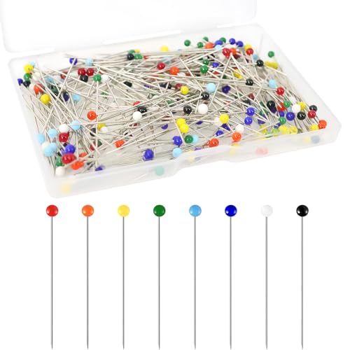 Quelcc spilli sarta 38 mm multicolore 250 pezzi testa vetro