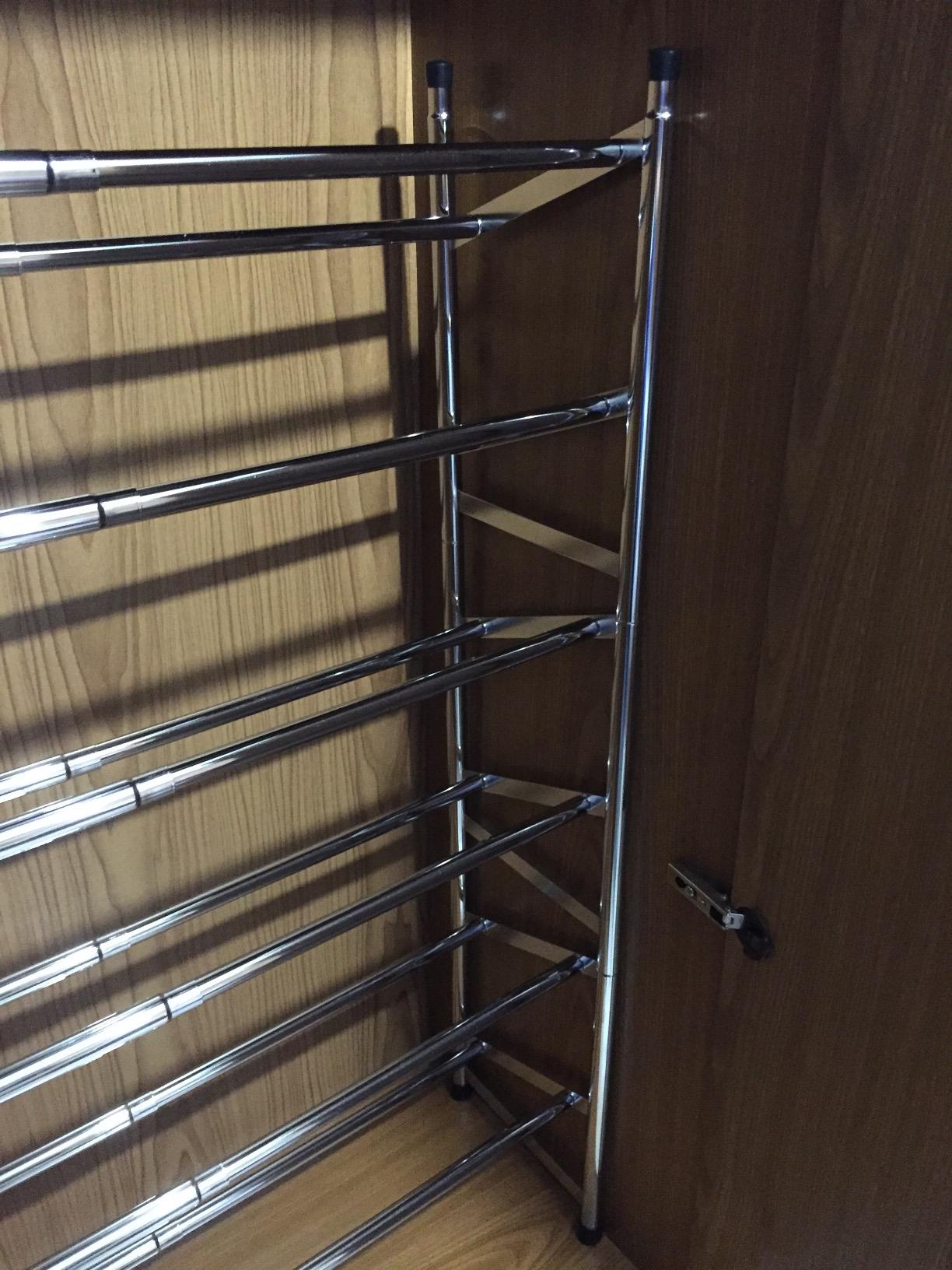 Wenko Scarpiera Allungabile 2 Piani Cromata 62-115 cm 10 Paia