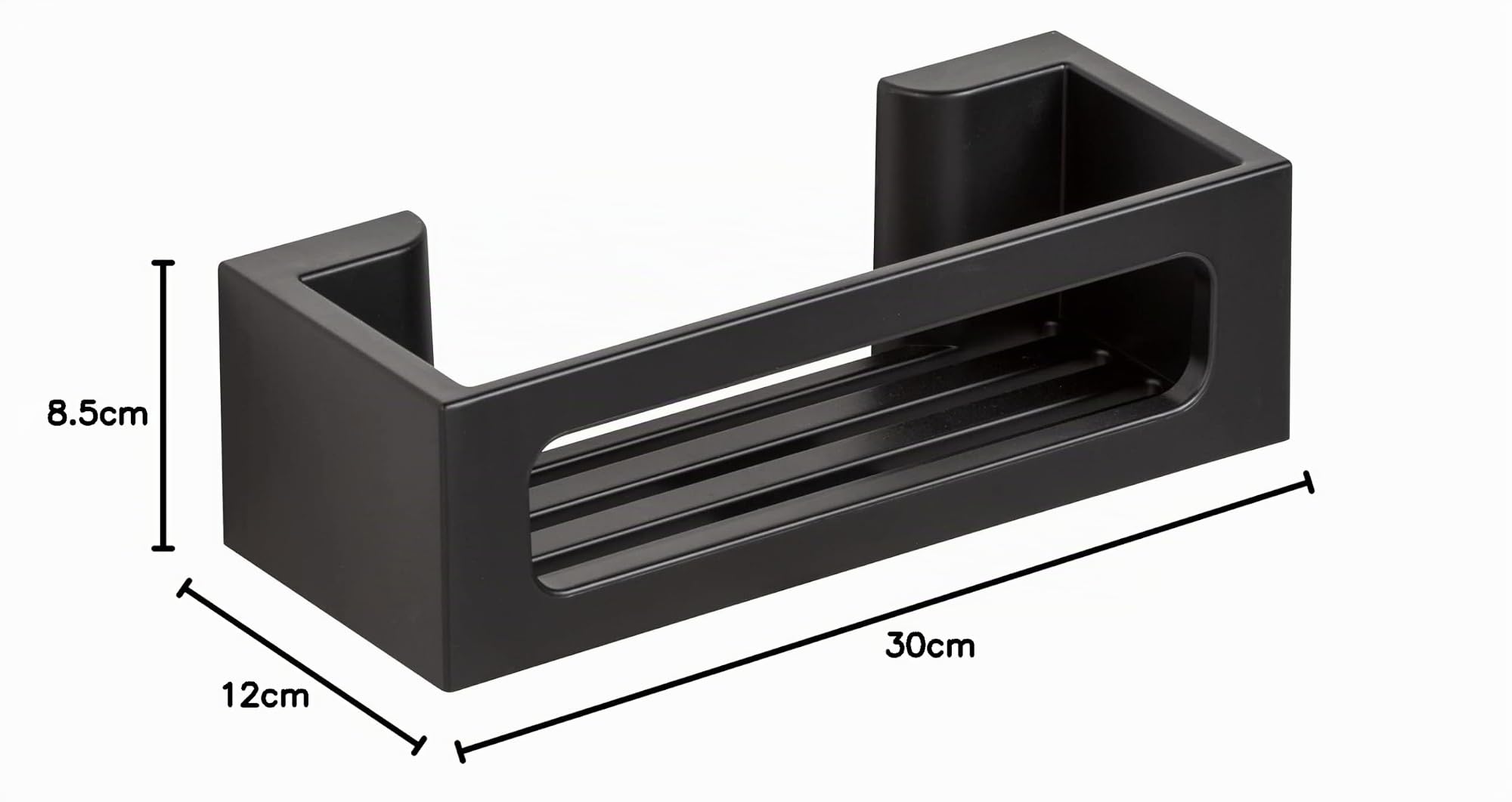 WENKO Turbo-Loc Bralia mensola doccia nera 30 cm