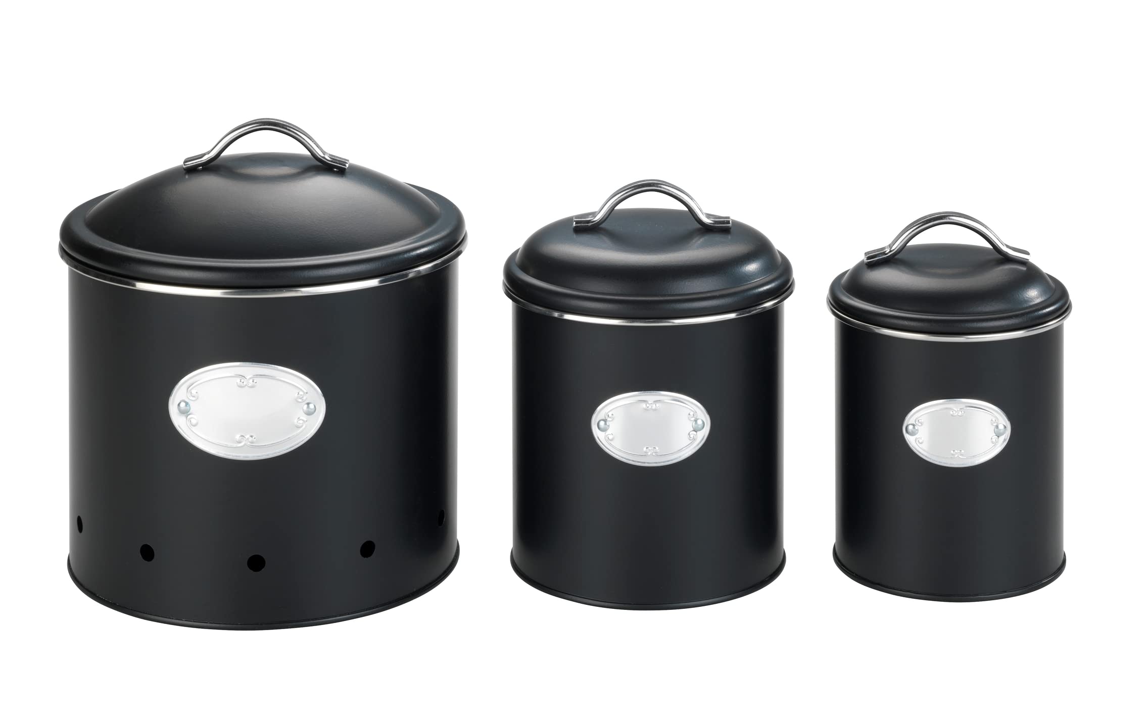 Wenko Barattolo Ermetico Nero 1,6 L Metallo