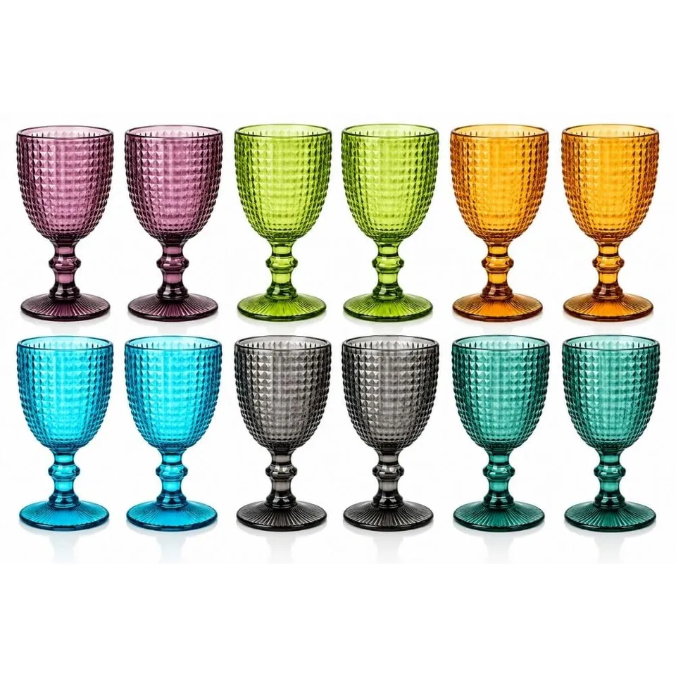 Cecaro Group Quadri set 12 calici vetro colorato 350 ml