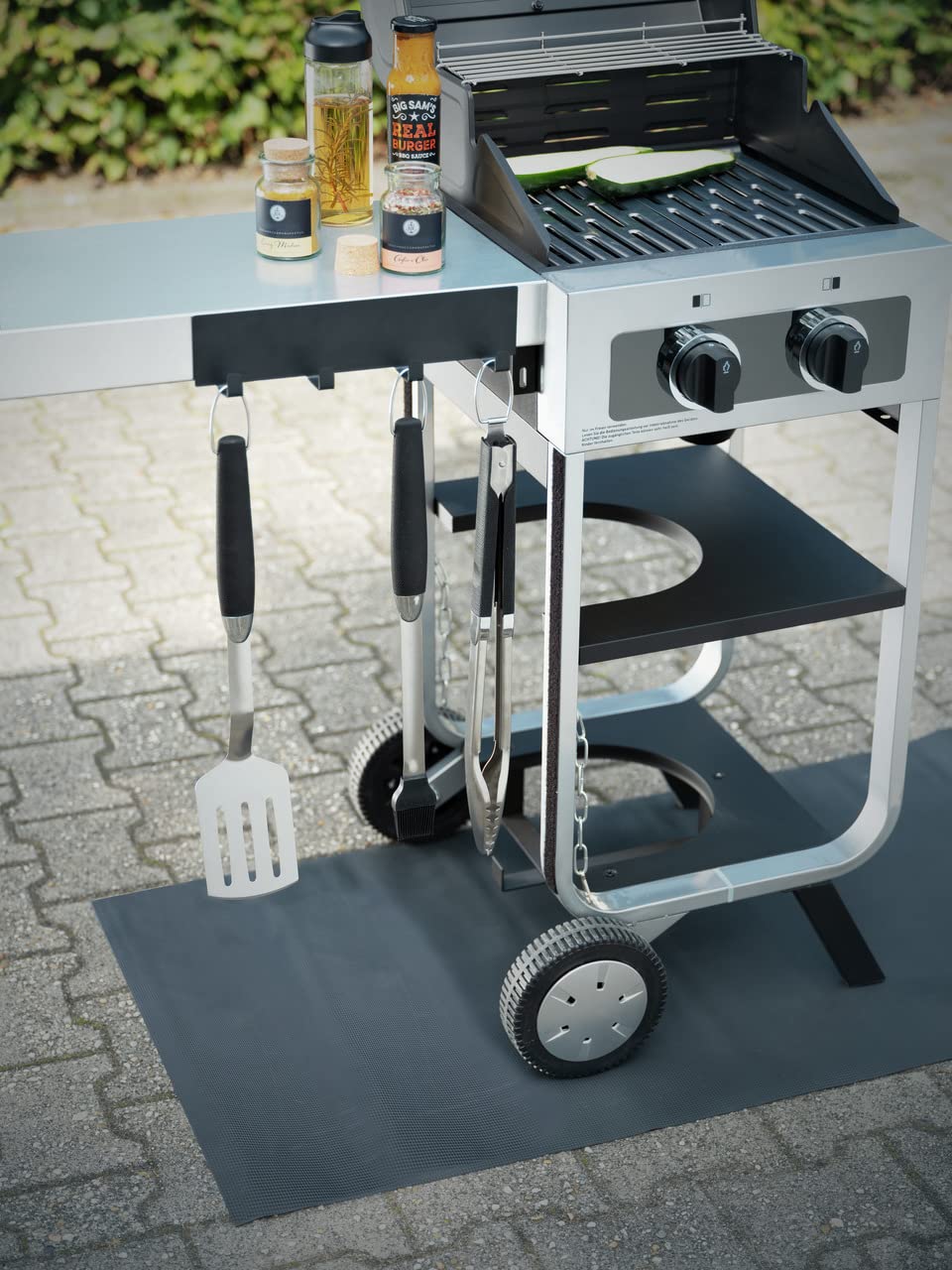 Wenko Black Outdoor Tappeto Barbecue 120x60 cm Nero