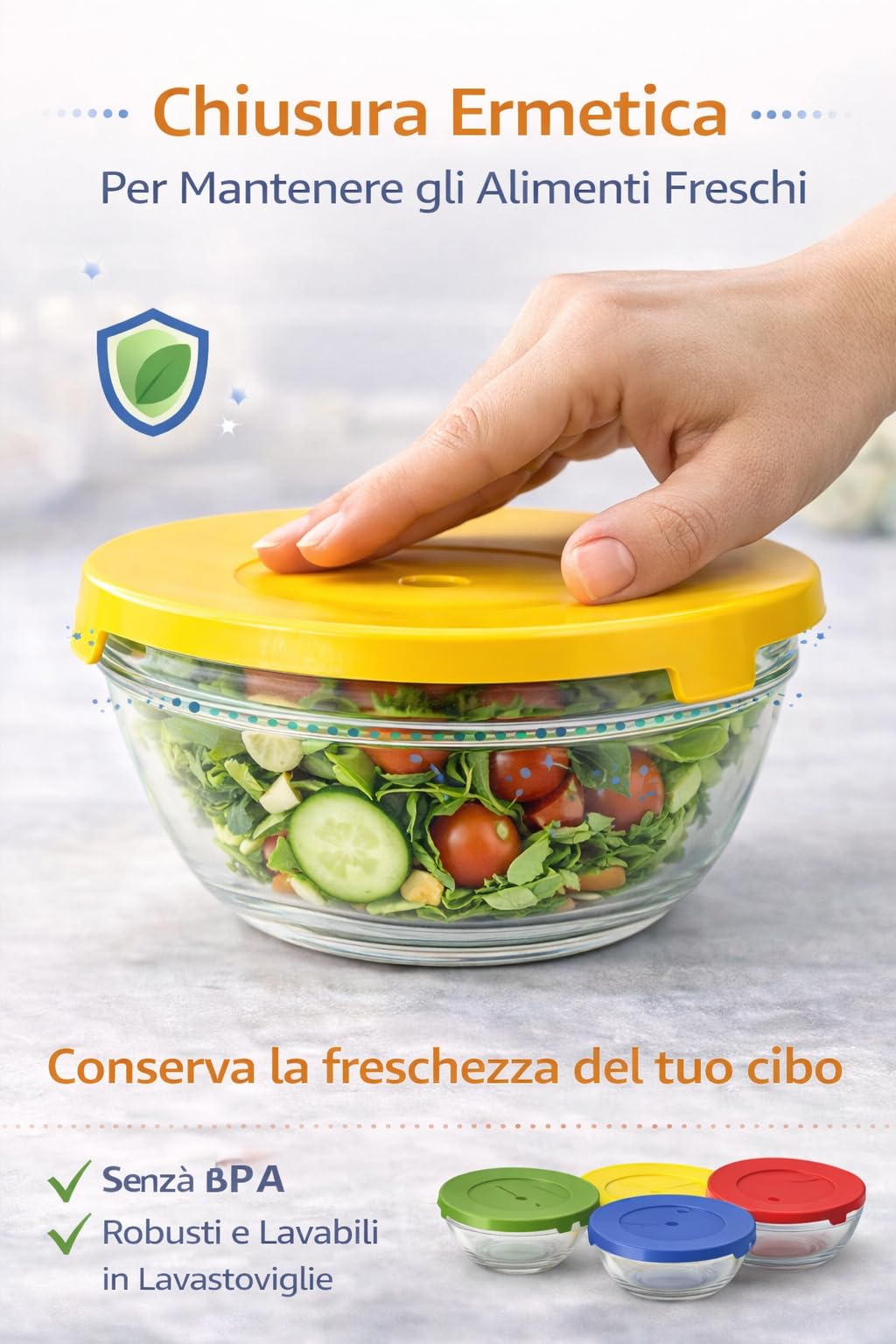 Cecaro Group Set 5 Contenitori Vetro Ermetici 135-830 ml