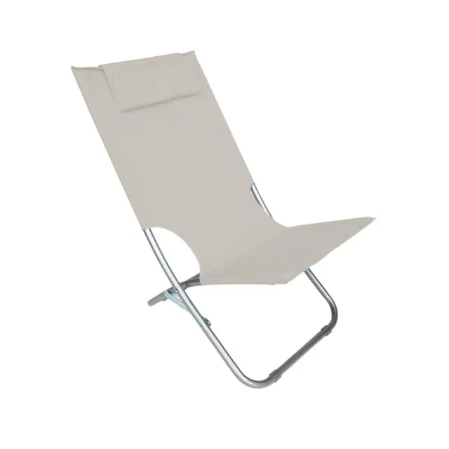 Cecaro Group Spiaggina Oxford Sdraio Pieghevole Crema con Cuscino