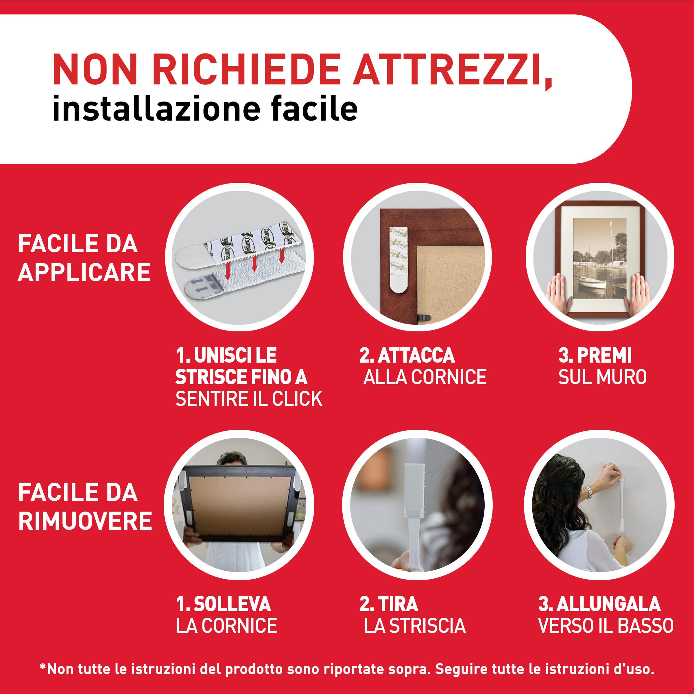 Command Appendi Quadri Strisce Bianche 12 Coppie S/M senza chiodi