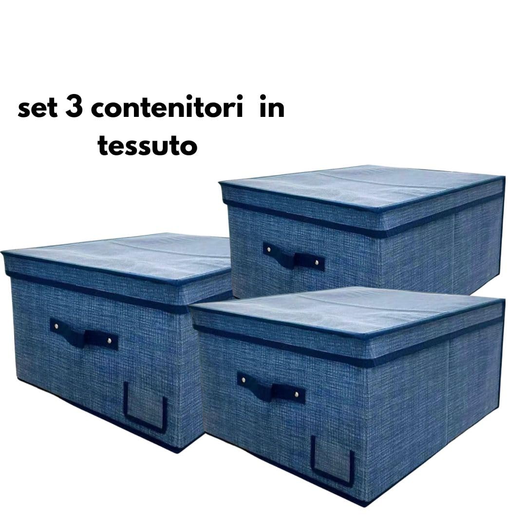 Cecaro Group Scatole Armadio 50x40x25 cm 3 Pezzi con Coperchio