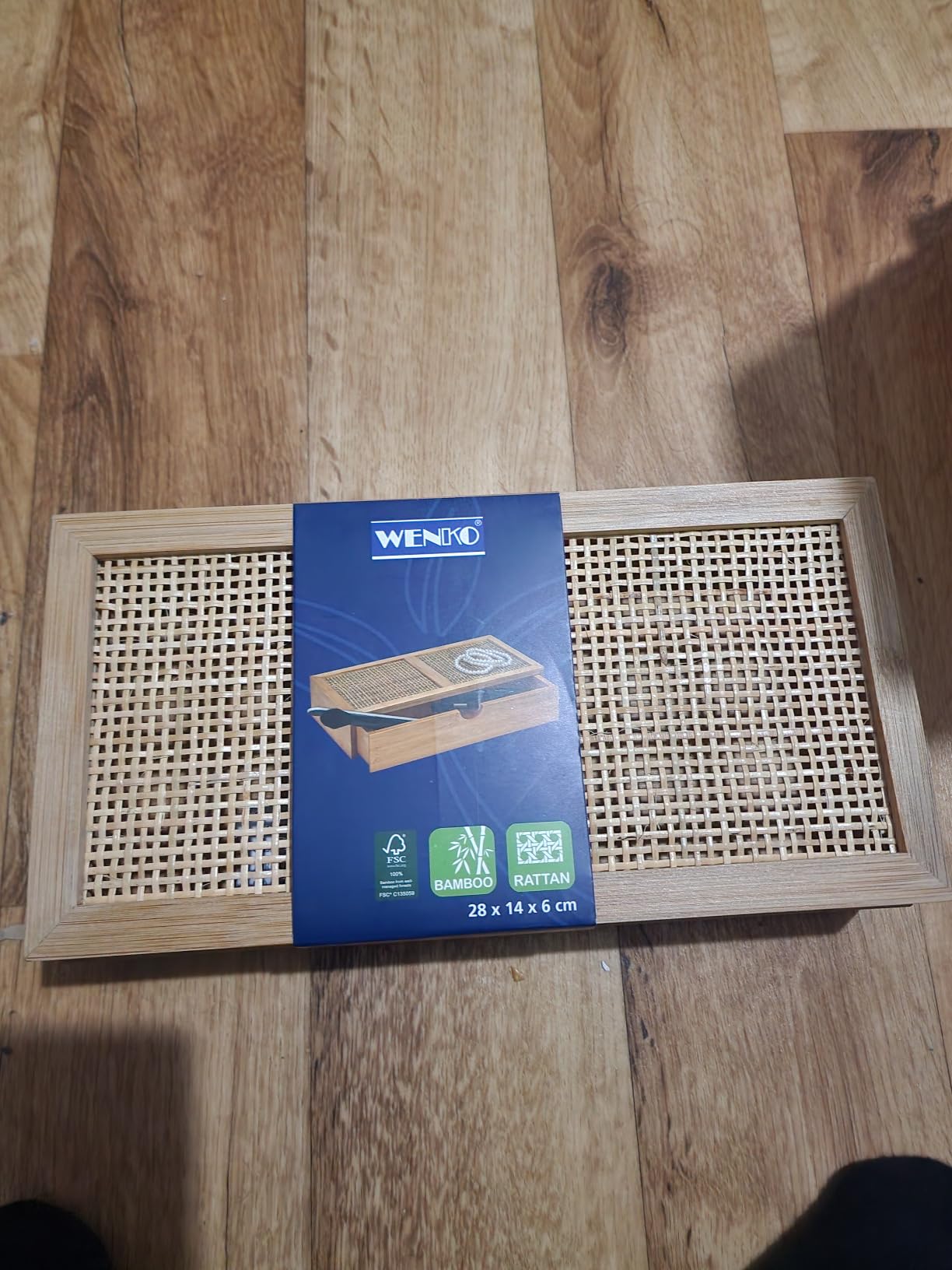 Wenko Allegre box bagno bambù rattan 28 cm