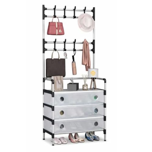 Cecaro Group Appendiabiti 8 Ganci con Scarpiera 77x35x168