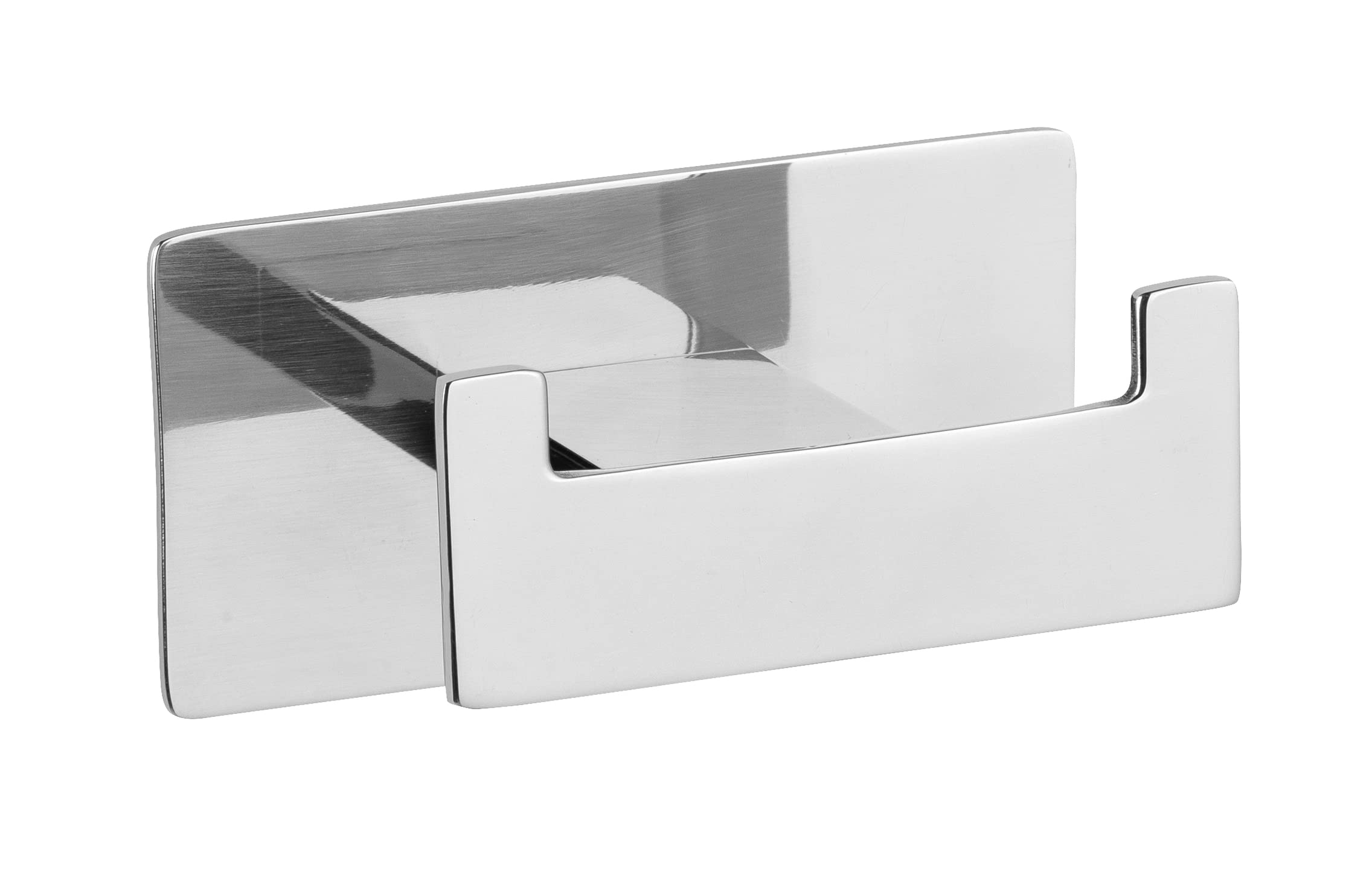 Wenko Genova Duo Turbo-Loc gancio doppio inox opaco