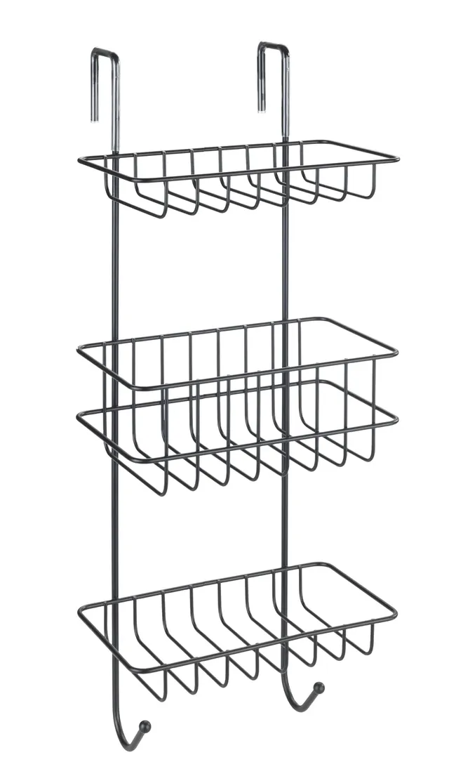 Wenko Revigo scaffale doccia nero 3 ripiani senza forare