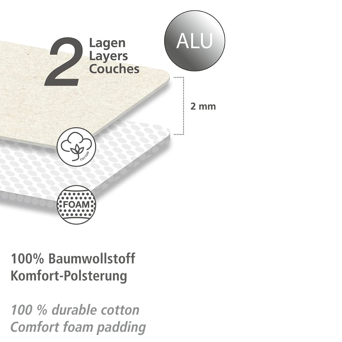 Wenko Alu S copriasse stiro cotone 112x33 cm