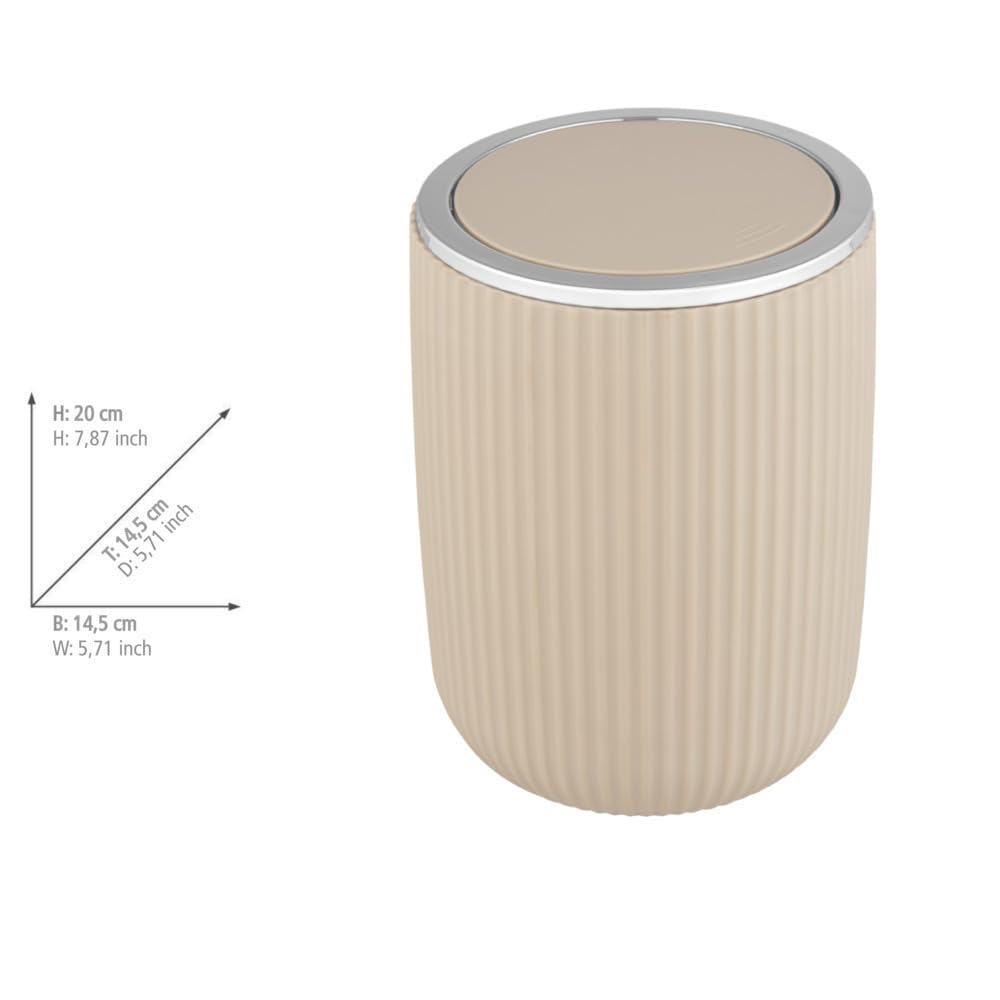 WENKO Agropoli S cestino bagno basculante beige 2 L
