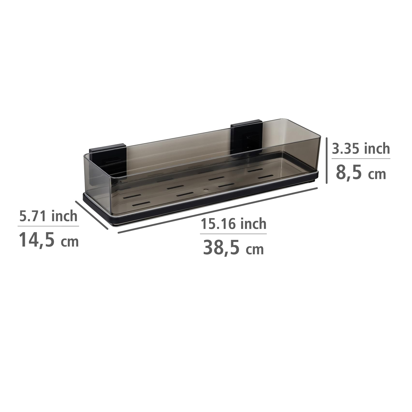 Wenko Vacuum-Loc Quadro mensola bagno nero 38,5 cm