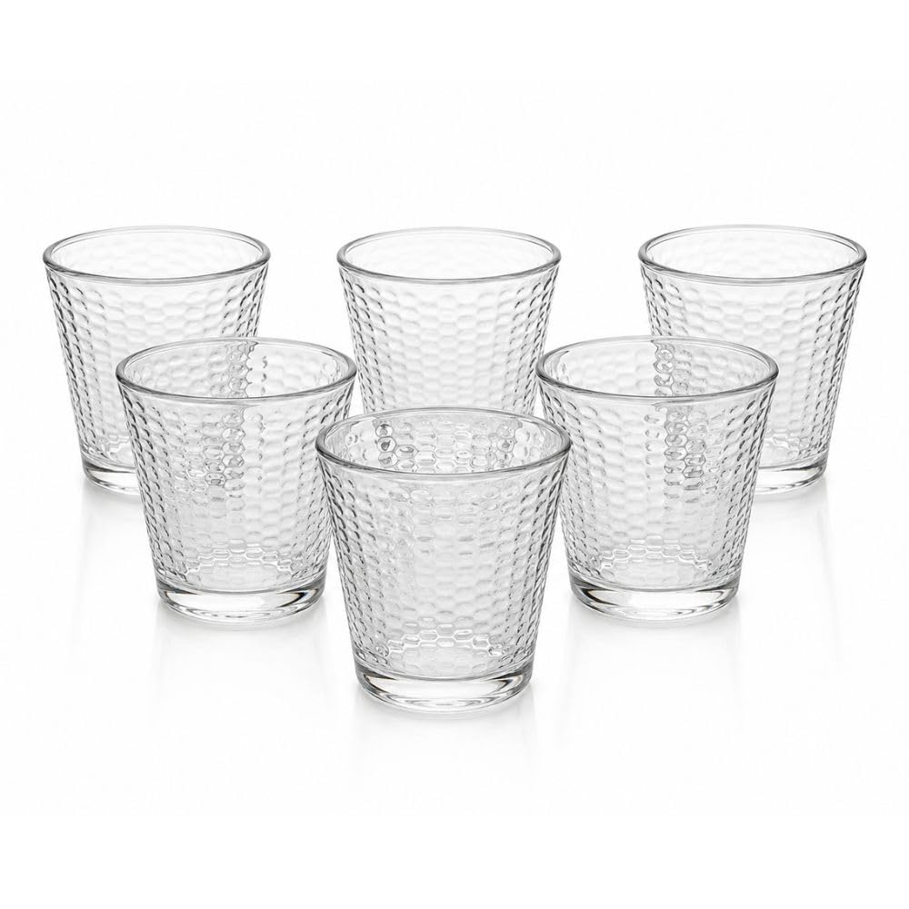 Cecaro Group Set 6 Bicchieri Vetro 282 ml Trama Onda