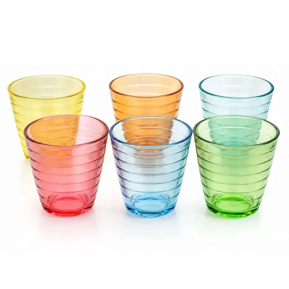 Cecaro Group Set 6 Bicchieri Vetro Colorato 250 ml Righe