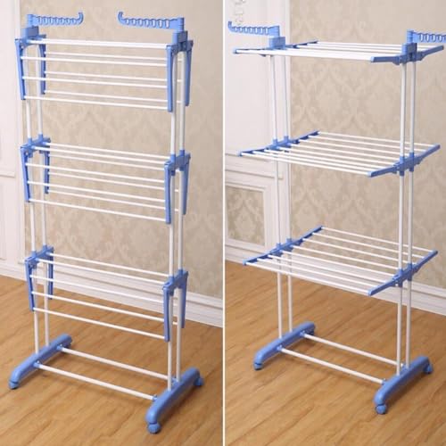 Cecaro Group Stendino Torre Acciaio ABS Pieghevole Blu Bianco