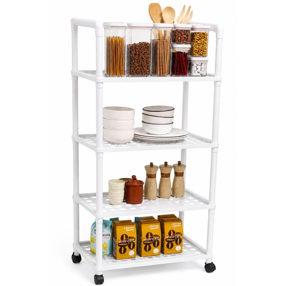 Cecaro Group Carrello Multiuso 4 Ripiani Nero 25 kg