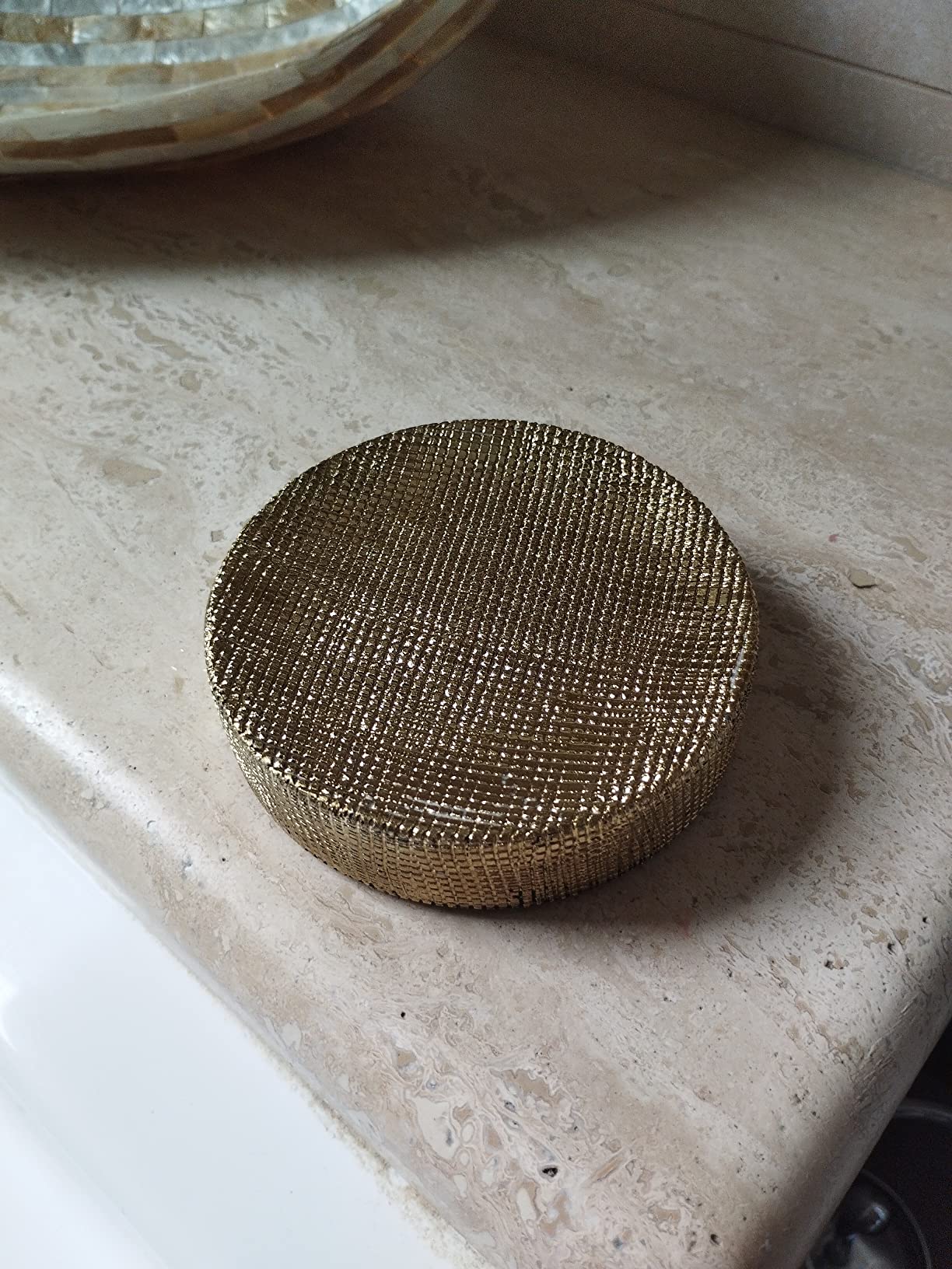 Wenko Rivara portasapone ceramica oro