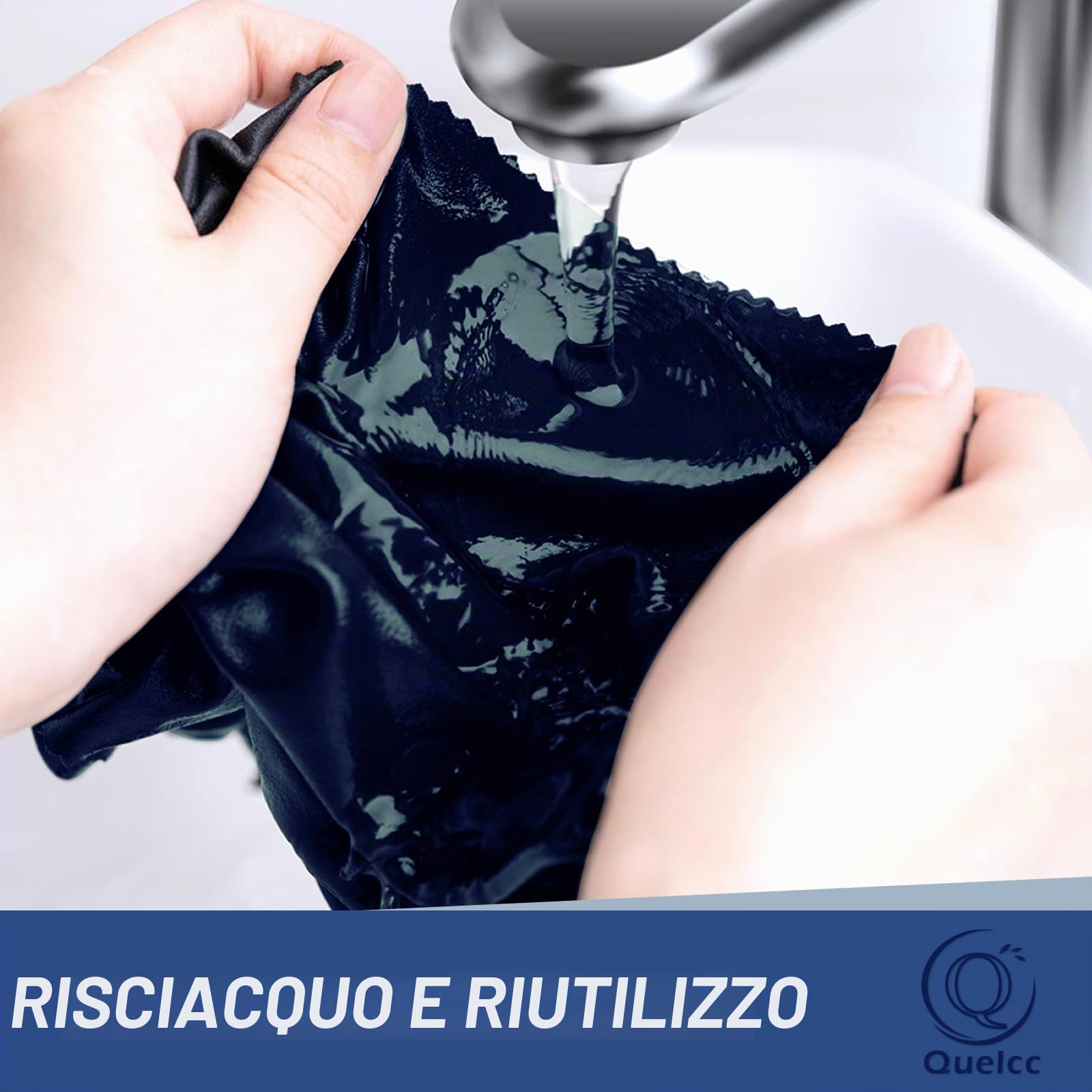Quelcc Panni Microfibra Occhiali 12 Pezzi Blu Grigio 15x18