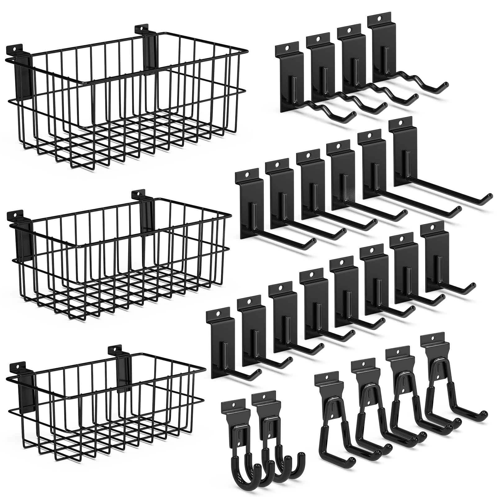 3-H Slatwall Accessories ganci garage set 27 pezzi acciaio