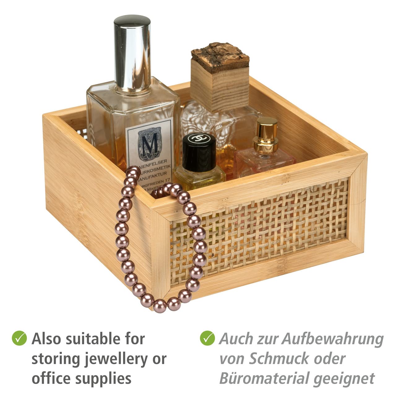 Wenko Allegre M box bagno 15x7x15 cm bambù naturale