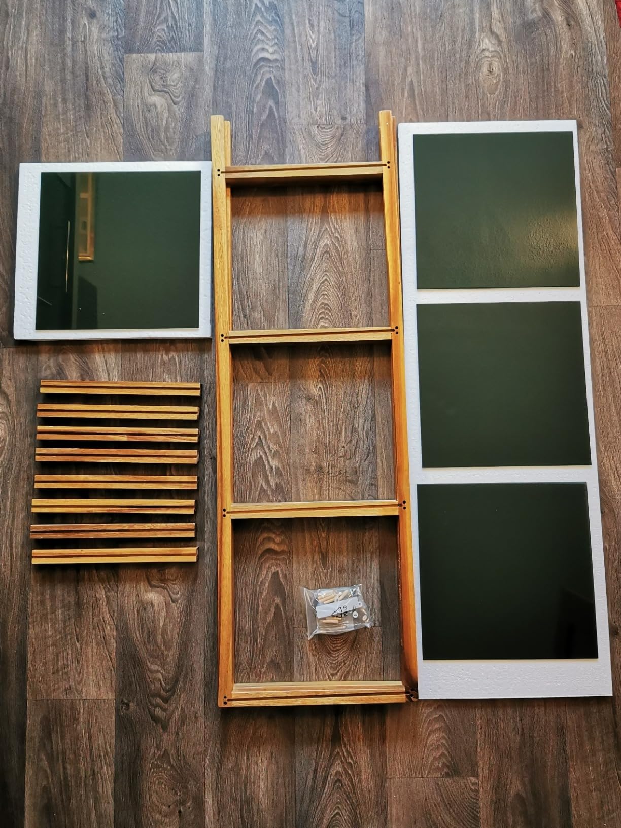 Wenko Fondi scaffale bagno 4 ripiani acacia vetro 36x112x36 cm
