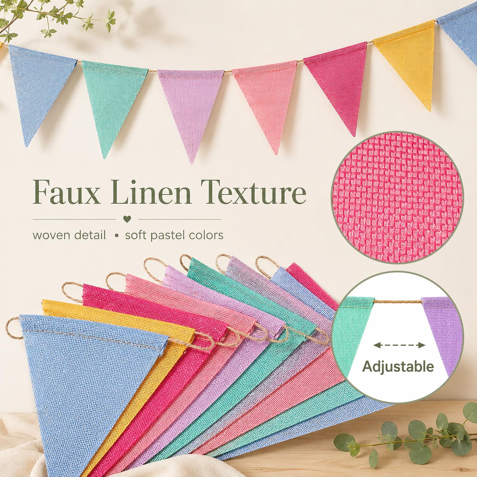 Quelcc Ghirlanda Bandierine 20 m Colorata 5 Pezzi