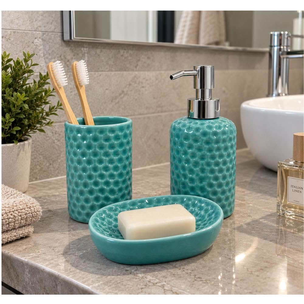 Cecaro Group set bagno 3 pezzi ceramica colorato a bolle