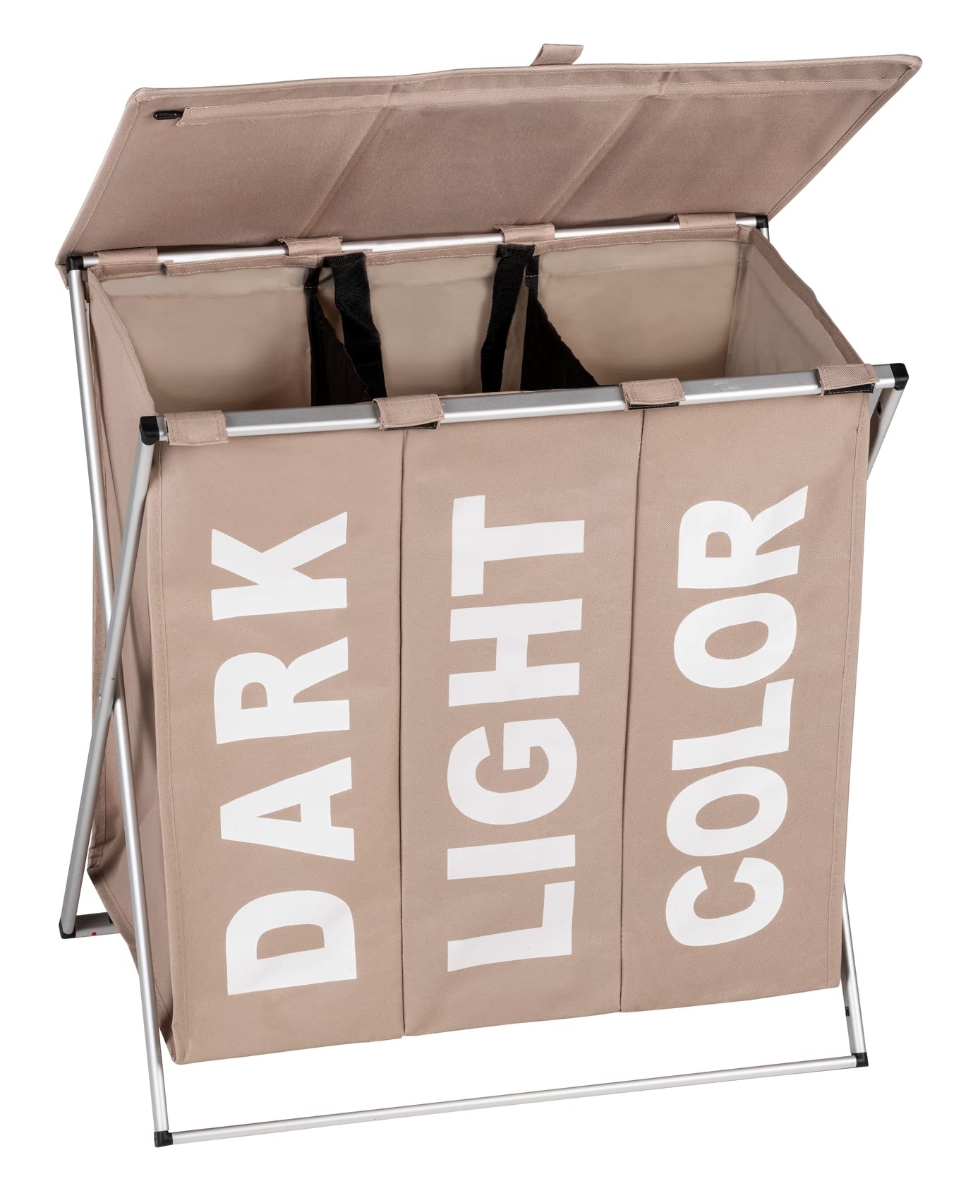 Wenko Trio Top cesto portabiancheria 118 L taupe