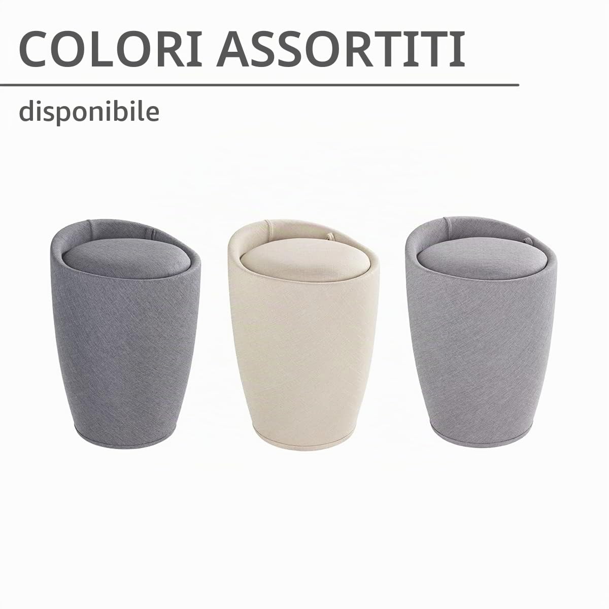 Wenko Candy sgabello bagno beige 20 litri imbottito