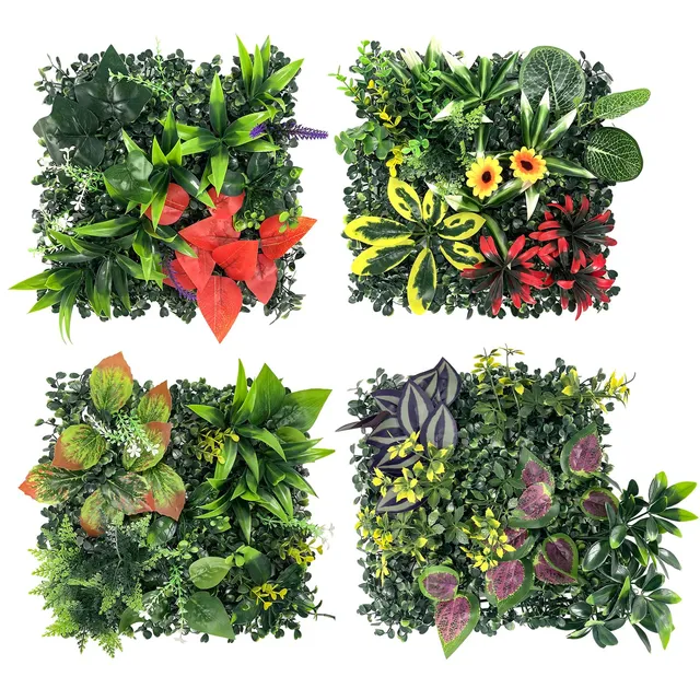Lxoraziy Pannelli Muro Vegetale 25x25 cm 4 Pezzi